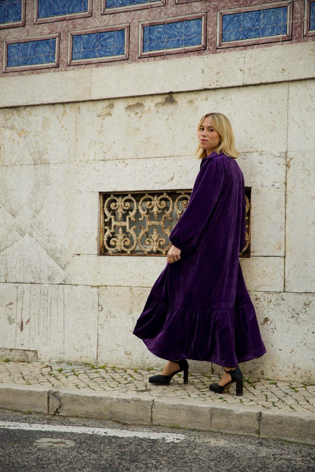 PURPLE VELVET COAT