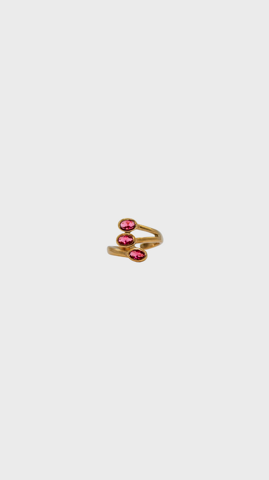 ANILLO DE PIEDRA ROSA BRILLANTE